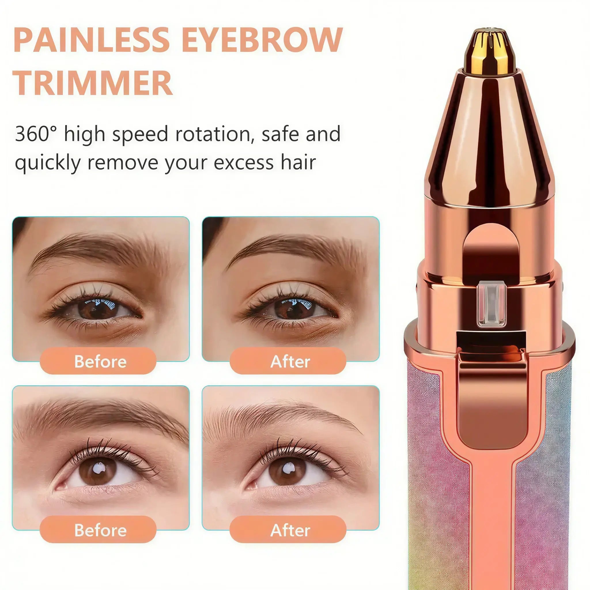 2-in-1 Painless Eyebrow and Facial Trimmer