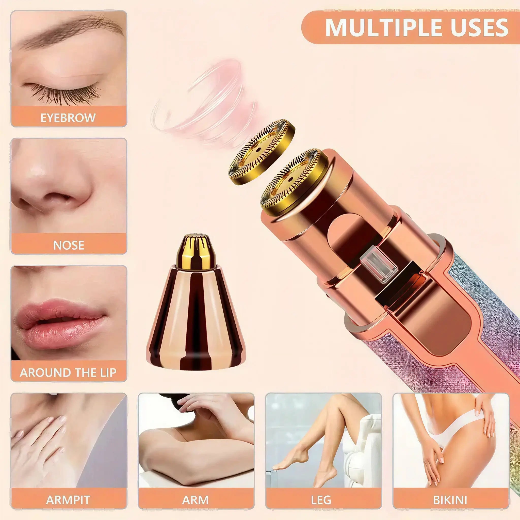 2-in-1 Painless Eyebrow and Facial Trimmer